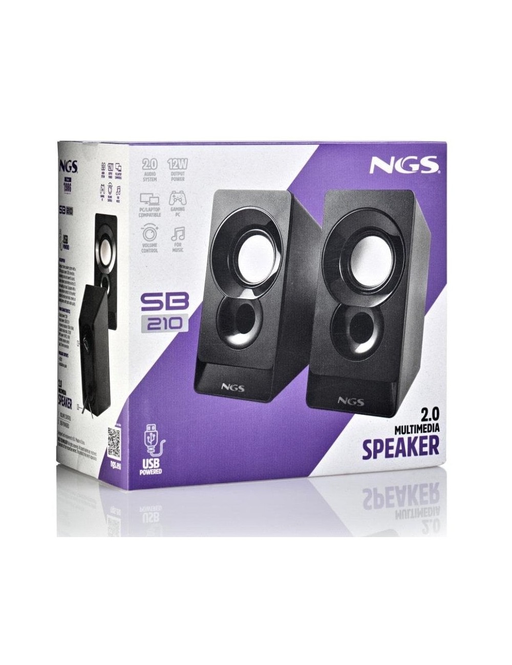 Altavoces NGS SB 210/ 12W/ 2.0/ Negros