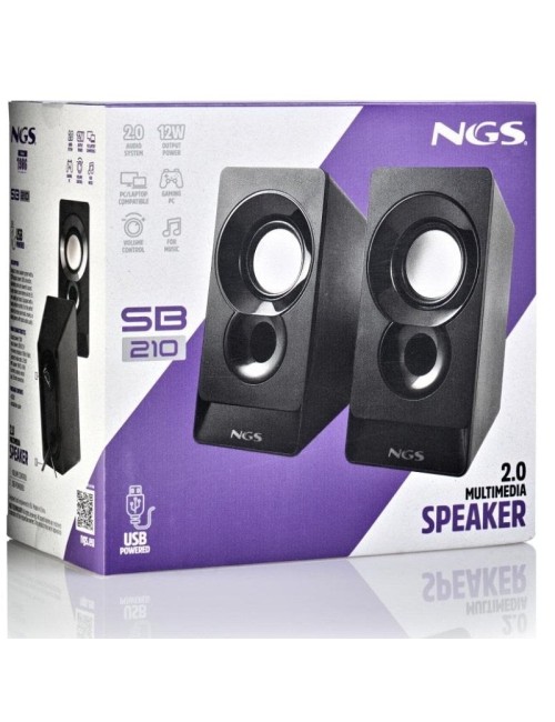 Altavoces NGS SB 210/ 12W/ 2.0/ Negros