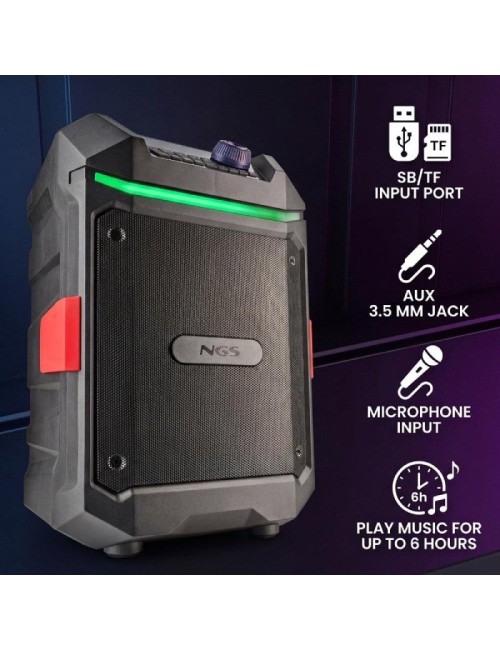 Altavoz Portable con Bluetooth NGS Wild Bash Compact/ 240W