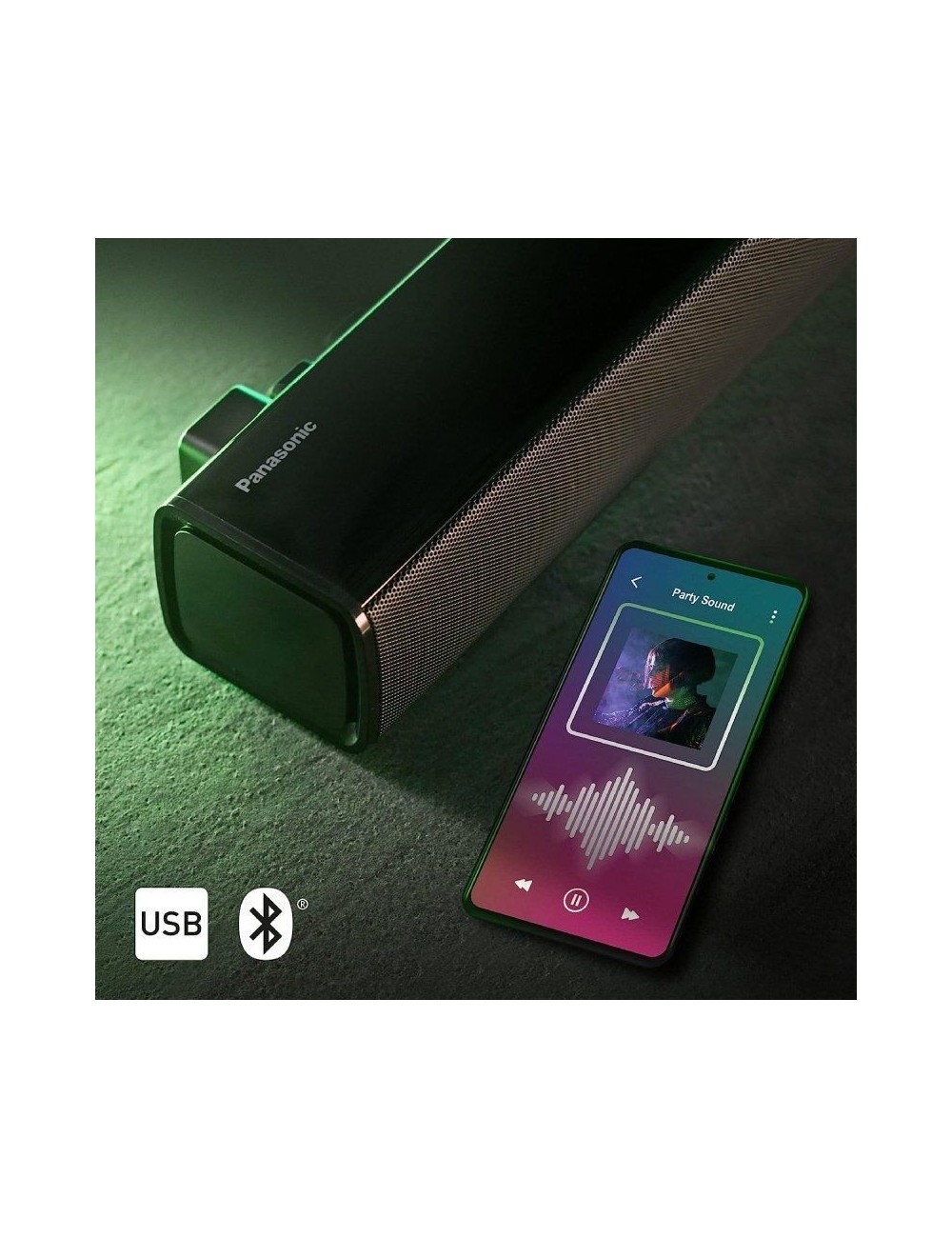 Barra de Sonido con Bluetooth Panasonic SC-HTB100/ 45W/ 2.0