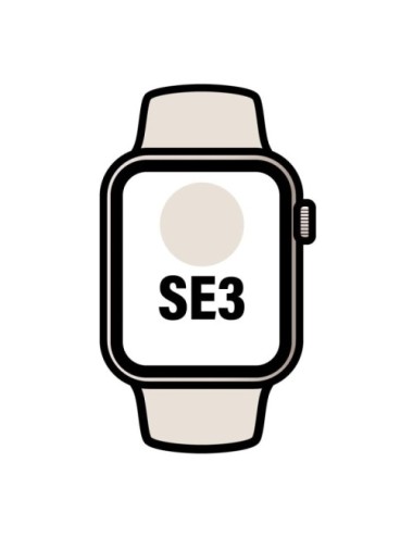 Apple Watch SE3/ GPS/ 44mm/ Caja de Aluminio Blanco Estrella/ Correa Deportiva Arena M/L