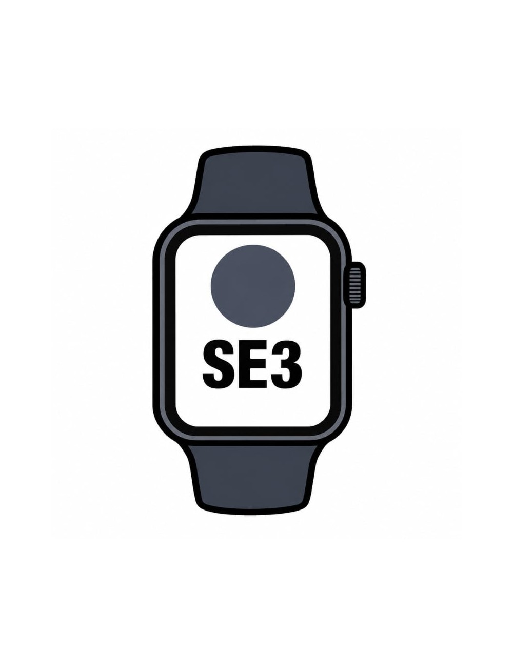 Apple Watch SE3/ GPS/ 44mm/ Caja de Aluminio Medianoche/ Correa Deportiva Azul Marino S/M