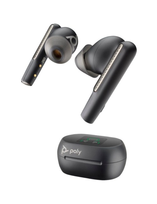 Auriculares Bluetooth Poly Voyager Free 60+ UC M con estuche de carga + Adaptador BT700/ Autonomía 10h/ Negros