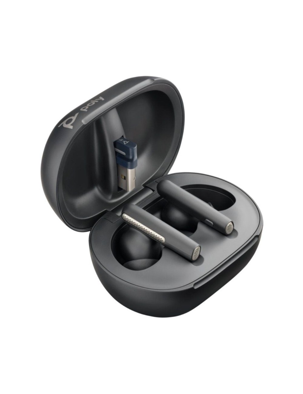 Auriculares Bluetooth Poly Voyager Free 60+ UC M con estuche de carga + Adaptador BT700/ Autonomía 10h/ Negros