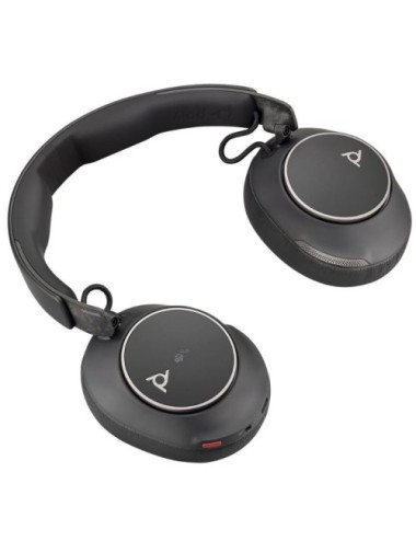 Auriculares Inalámbricos Poly Voyager Surround 80 UC USB Tipo-C + Adaptador USB-C/A/ con Micrófono/ Bluetooth/ Negros