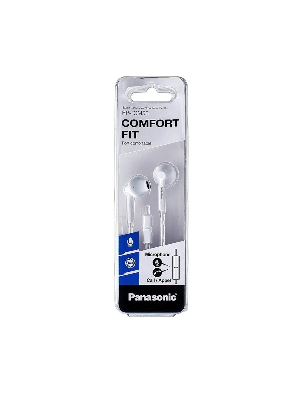 Auriculares Intrauditivos Panasonic RP-TCM55/ con Micrófono/ Jack 3.5/ Blancos