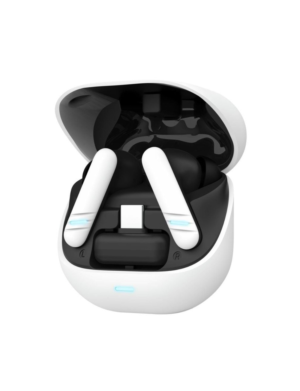 Auriculares Bluetooth Trust GXT 409 Oxxie 25478 con estuche de carga/ Autonomía 7h/ Blanco y Negro