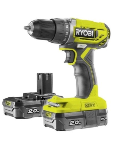 Taladro-Atornillador Sin Cable Ryobi ONE+ R18DD2-220S/ 2 baterías 18V 2,0 Ah/ Cargador 1,5 A/ Bolsa de Transporte