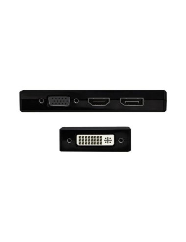 Conversor USB Tipo-C Aisens A109-0679/ HDMI Hembra - VGA Hembra - DVI Hembra - DisplayPort Hembra/ 15cm/ Negro