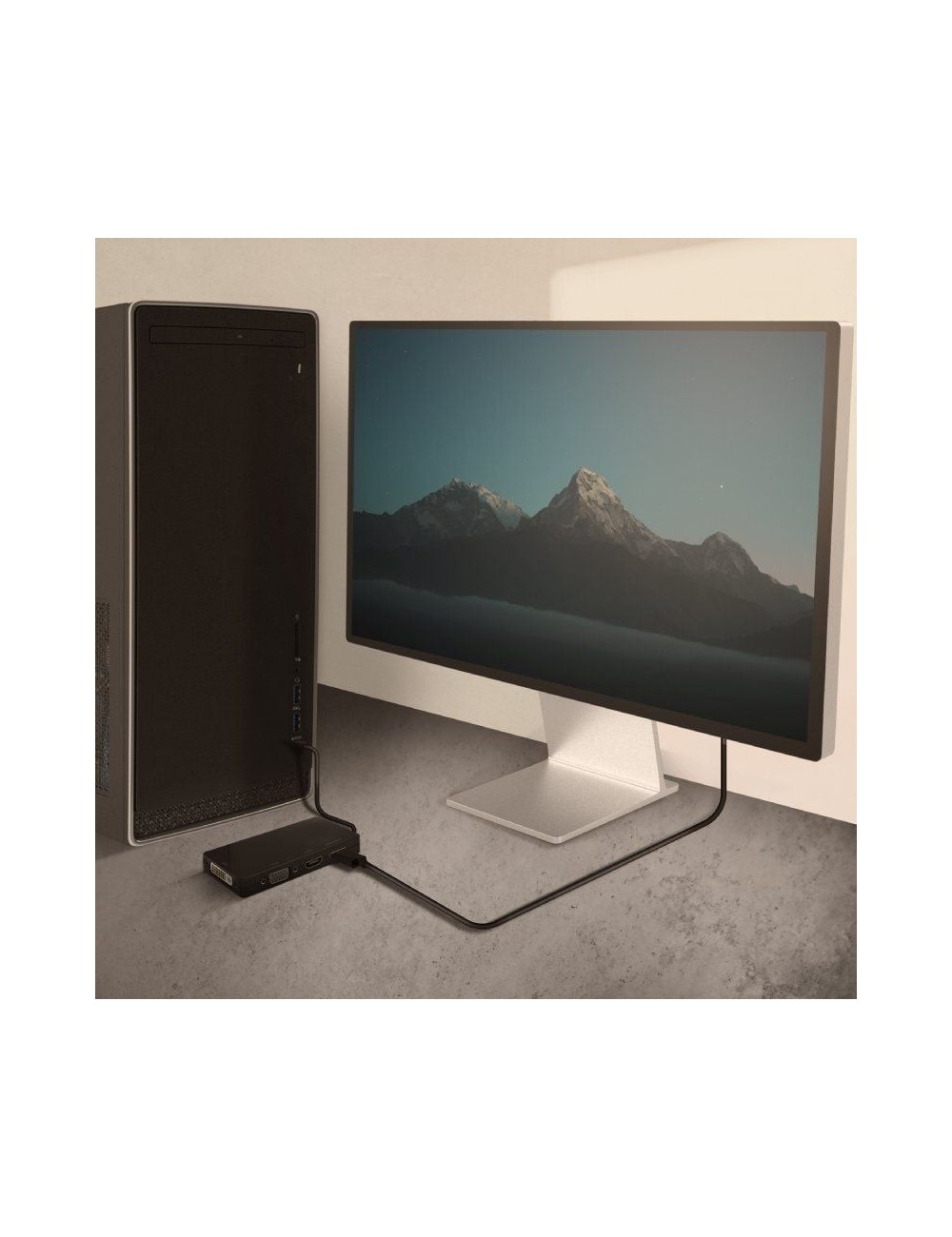 Conversor USB Tipo-C Aisens A109-0679/ HDMI Hembra - VGA Hembra - DVI Hembra - DisplayPort Hembra/ 15cm/ Negro