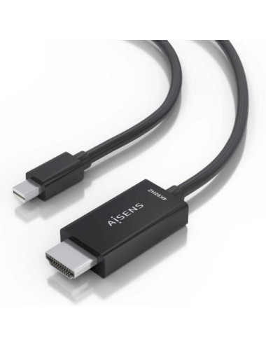 Cable Conversor Aisens A125-0885/ Mini DisplayPort Macho - HDMI 4K Macho/ 60cm/ Negro
