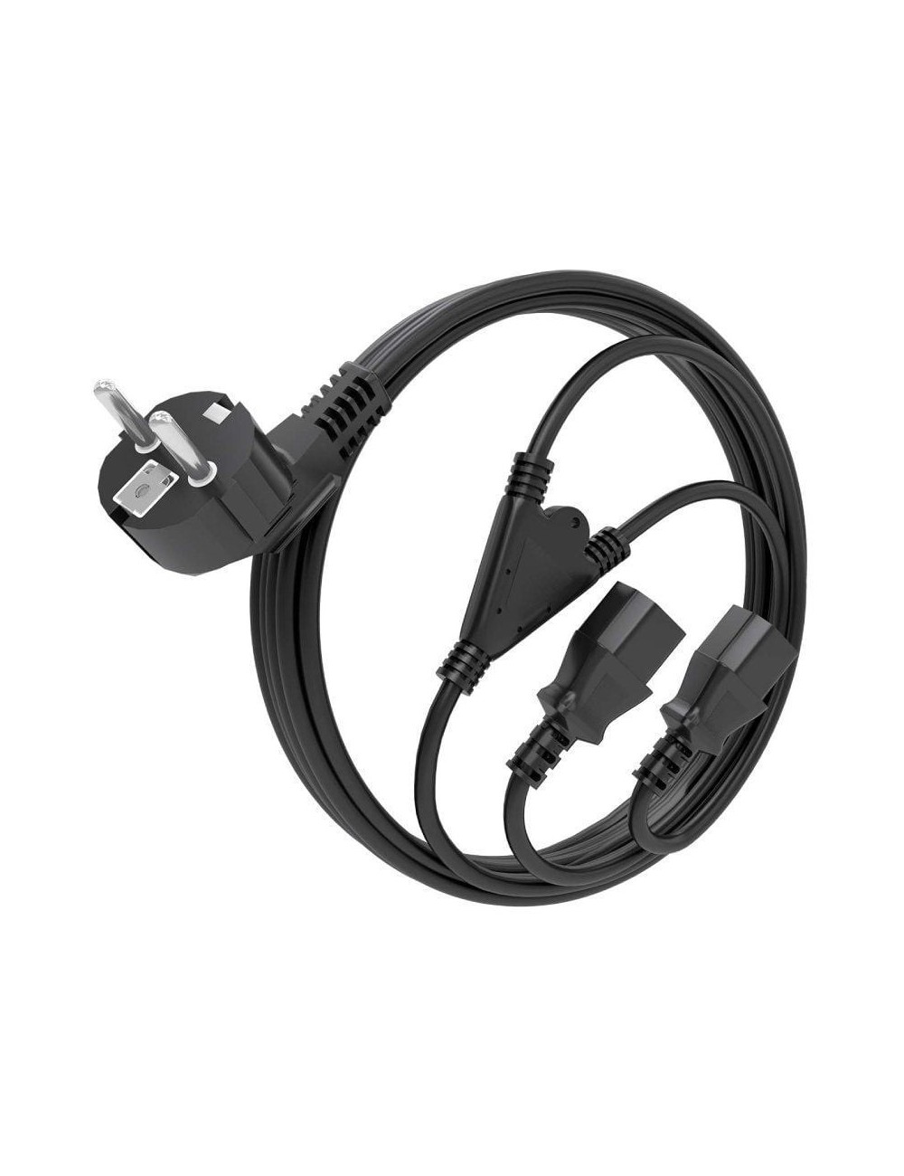 Cable Alimentación CPU Aisens A132-0865/ CEE7 Macho - 2x C13 Hembra/ 3m/ Negro