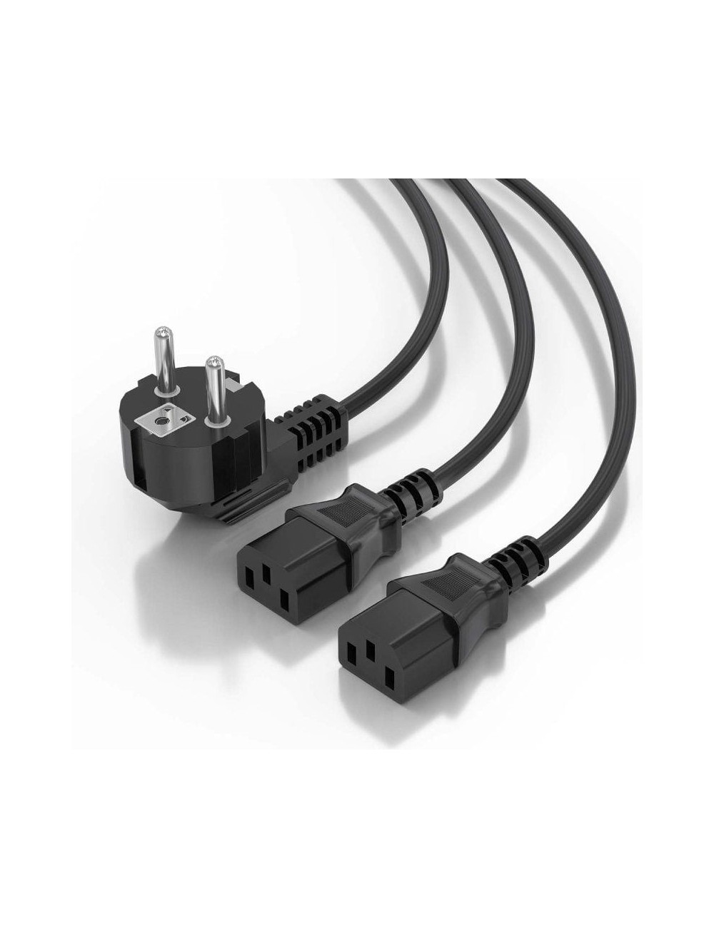 Cable Alimentación CPU Aisens A132-0865/ CEE7 Macho - 2x C13 Hembra/ 3m/ Negro