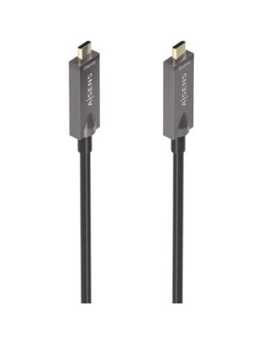 Cable USB 3.1 Tipo-C Aisens AOC A157-0882/ USB Tipo-C Macho - USB Tipo-C Macho/ Hasta 60W/ 10Gbps/ 10m/ Negro