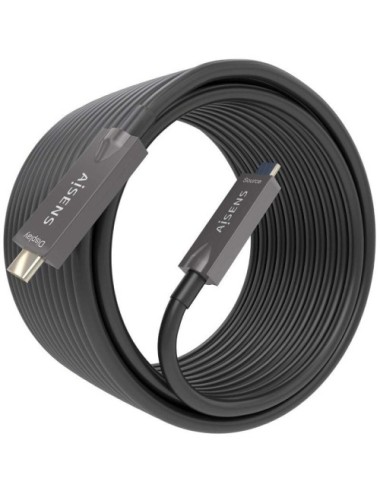 Cable USB 3.1 Tipo-C Aisens AOC A157-0882/ USB Tipo-C Macho - USB Tipo-C Macho/ Hasta 60W/ 10Gbps/ 10m/ Negro