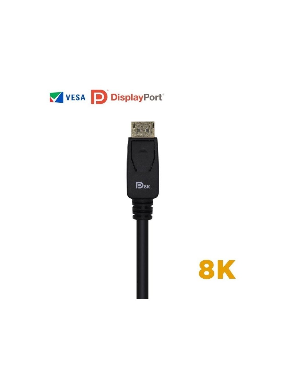 Cable DisplayPort 1.4 8K Aisens A149-0433/ DisplayPort Macho - DisplayPort Macho/ 3m/ Certificado/ Negro