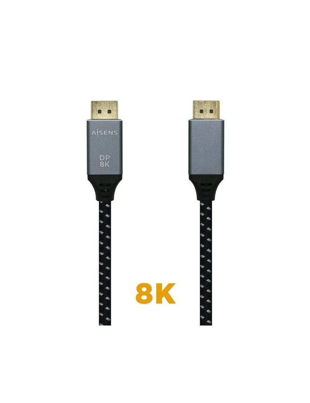Cable DisplayPort 1.4 8K Aisens A149-0434/ DisplayPort Macho - DisplayPort Macho/ 50cm/ Negro Gris