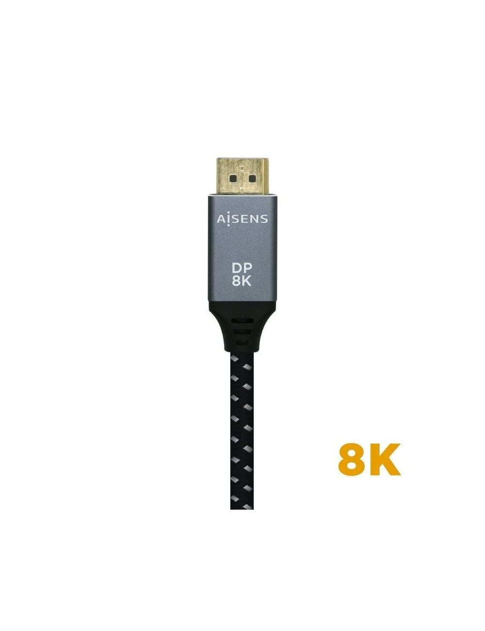 Cable DisplayPort 1.4 8K Aisens A149-0434/ DisplayPort Macho - DisplayPort Macho/ 50cm/ Negro Gris