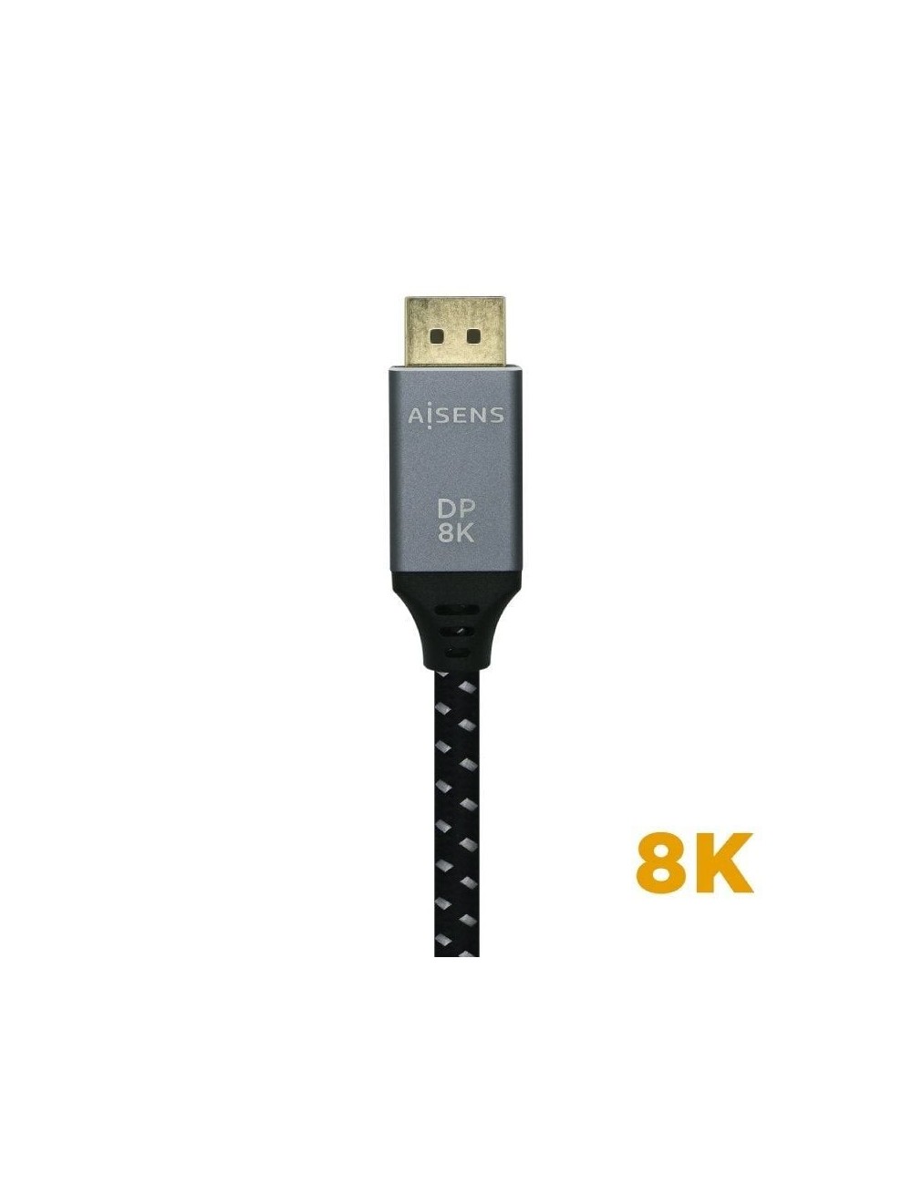 Cable DisplayPort 1.4 8K Aisens A149-0434/ DisplayPort Macho - DisplayPort Macho/ 50cm/ Negro Gris