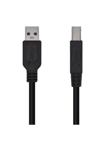 Cable USB 3.0 Impresora Aisens A105-0444/ USB Tipo-B Macho - USB Macho/ 5Gbps/ 2m/ Negro