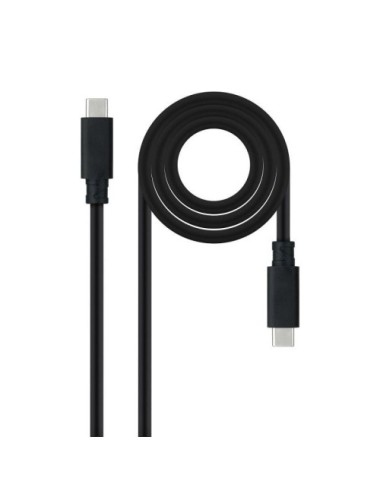 Cable USB 3.1 Tipo-C Nanocable 10.01.4102/ USB Tipo-C Macho - USB Tipo-C Macho/ Hasta 100W/ 10Gbps/ 2m/ Negro