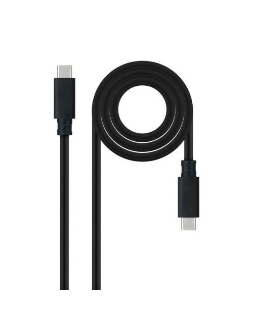 Cable USB 3.1 Tipo-C Nanocable 10.01.4102/ USB Tipo-C Macho - USB Tipo-C Macho/ Hasta 100W/ 10Gbps/ 2m/ Negro