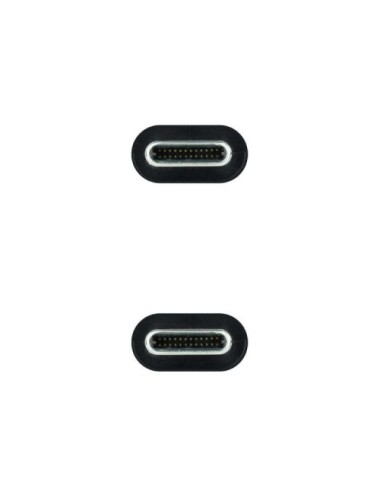 Cable USB 3.1 Tipo-C Nanocable 10.01.4102/ USB Tipo-C Macho - USB Tipo-C Macho/ Hasta 100W/ 10Gbps/ 2m/ Negro