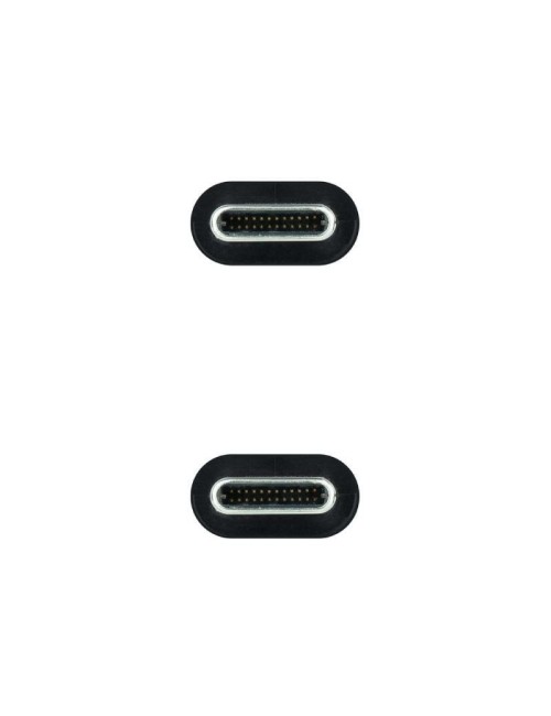 Cable USB 3.1 Tipo-C Nanocable 10.01.4102/ USB Tipo-C Macho - USB Tipo-C Macho/ Hasta 100W/ 10Gbps/ 2m/ Negro