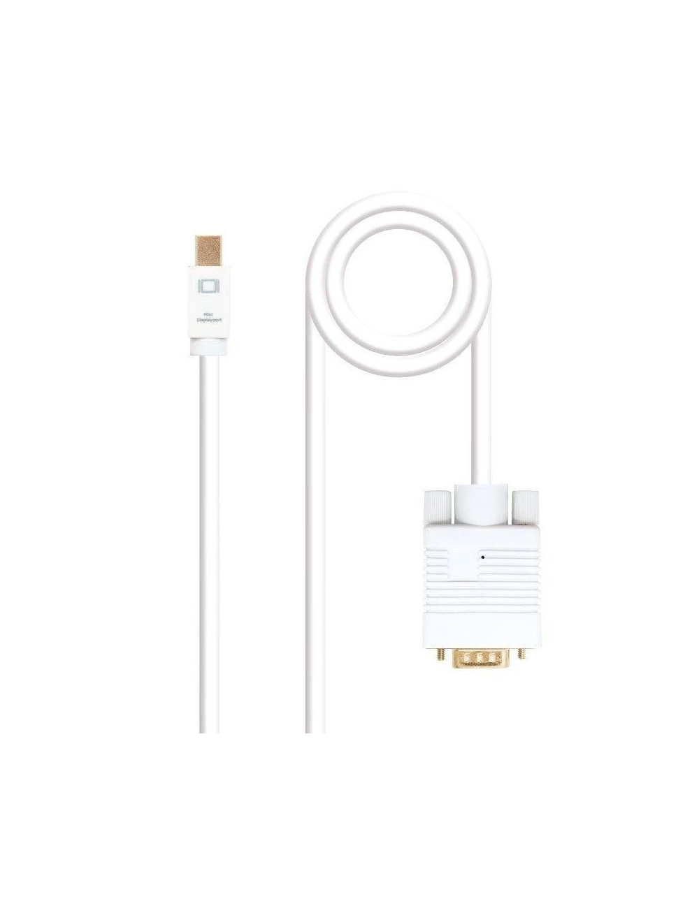 Cable Conversor Nanocable 10.15.4102/ Mini DP Macho - VGA Macho/ 2m/ Blanco