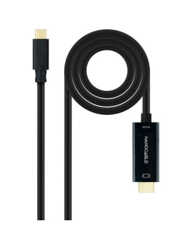 Cable Conversor Nanocable 10.15.5135/ USB Tipo-C Macho - HDMI Macho/ 5m/ Negro