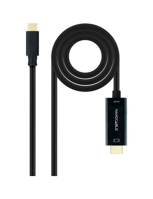 Cable Conversor Nanocable 10.15.5135/ USB Tipo-C Macho - HDMI Macho/ 5m/ Negro