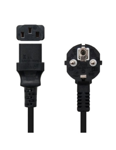 Cable Alimentación CPU Nanocable 10.22.0110/ Schuko Macho - C13 Hembra/ 10m/ Negro