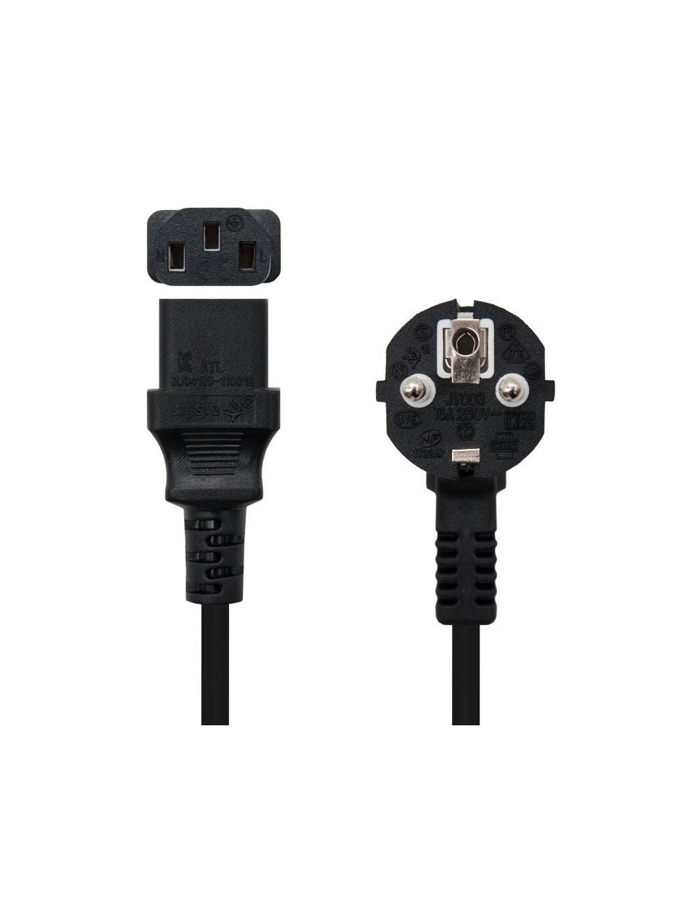 Cable Alimentación CPU Nanocable 10.22.0110/ Schuko Macho - C13 Hembra/ 10m/ Negro
