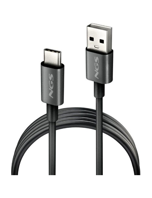 Cable USB 2.0 NGS ZYRO-AC/ USB Macho - USB Tipo-C Macho/ Hasta 15W/ 480Mbps/ 1m/ Negro