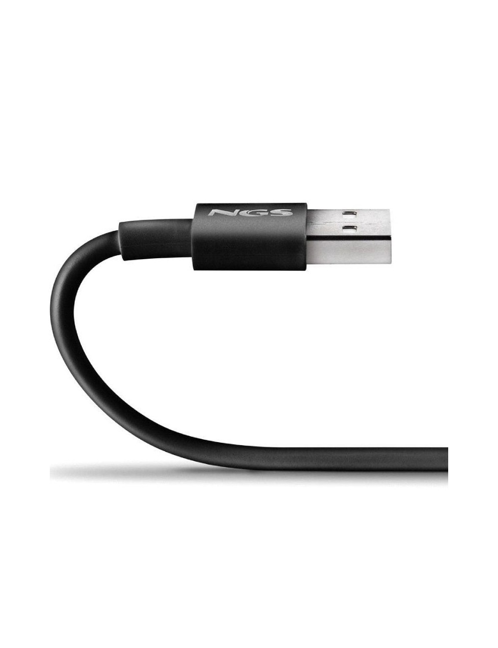 Cable USB 2.0 NGS ZYRO-AC/ USB Macho - USB Tipo-C Macho/ Hasta 15W/ 480Mbps/ 1m/ Negro
