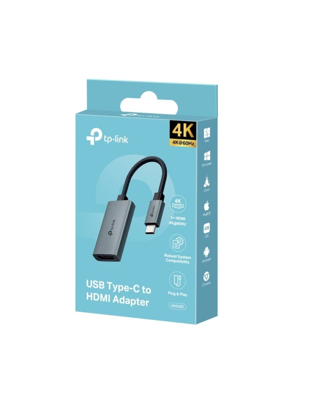 Conversor HDMI 4K 60Hz TP-Link UA520C/ HDMI Hembra - USB Tipo-C Macho/ 10cm/ Gris