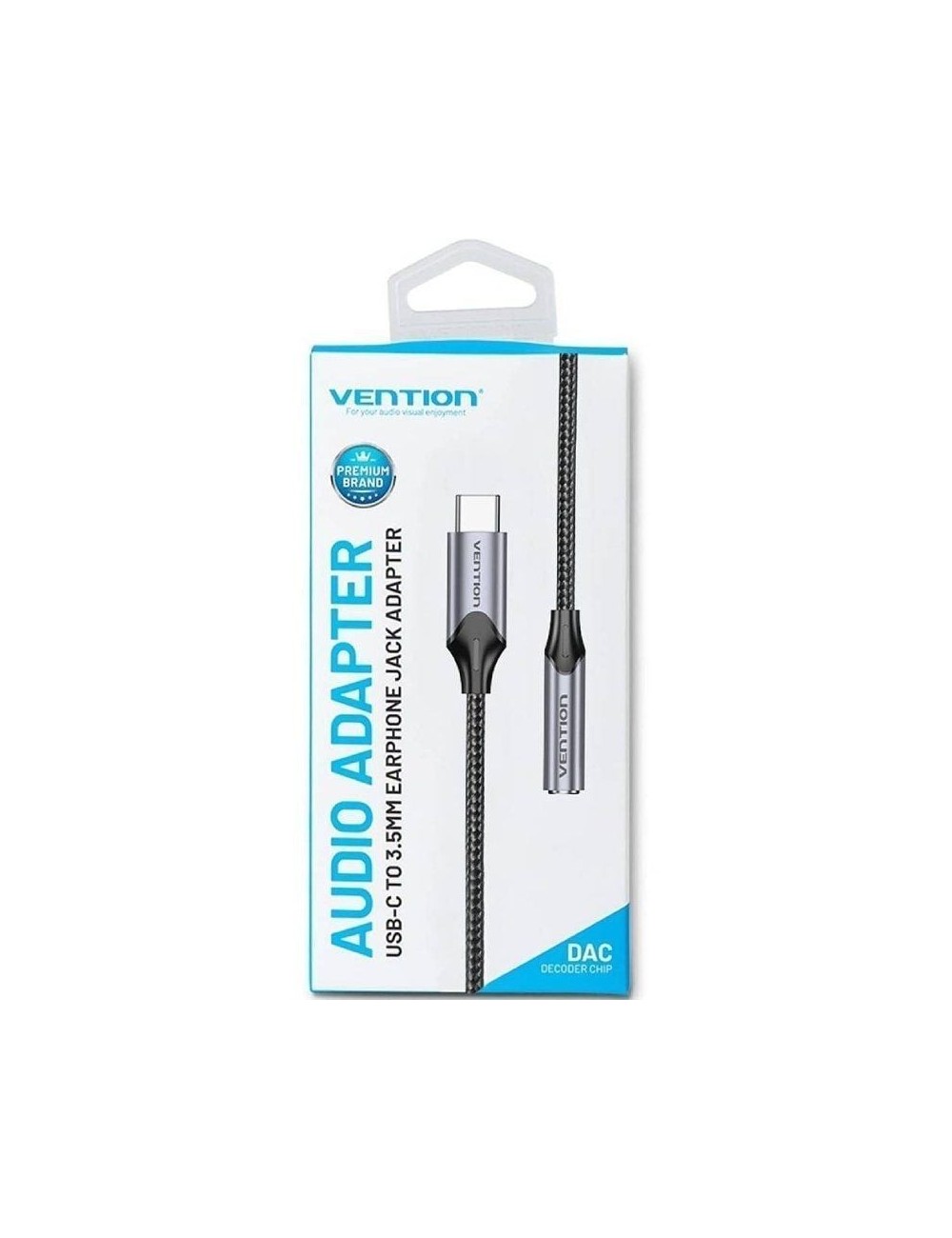 Adaptador Audio Vention BGMHA/ Jack 3.5 Hembra - USB Tipo-C Macho/ 10cm/ Gris