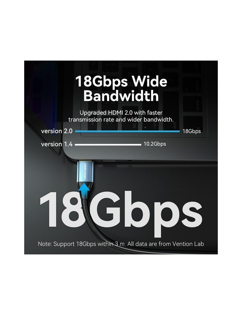 Cable HDMI 2.0 4K Vention ALHSH/ HDMI Macho - HDMI Macho/ 2m/ Azul