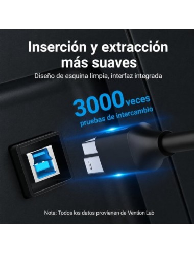 Cable USB 3.0 Vention COOBF/ USB Tipo-B Macho - USB Macho/ 5Gbps/ 1m/ Negro
