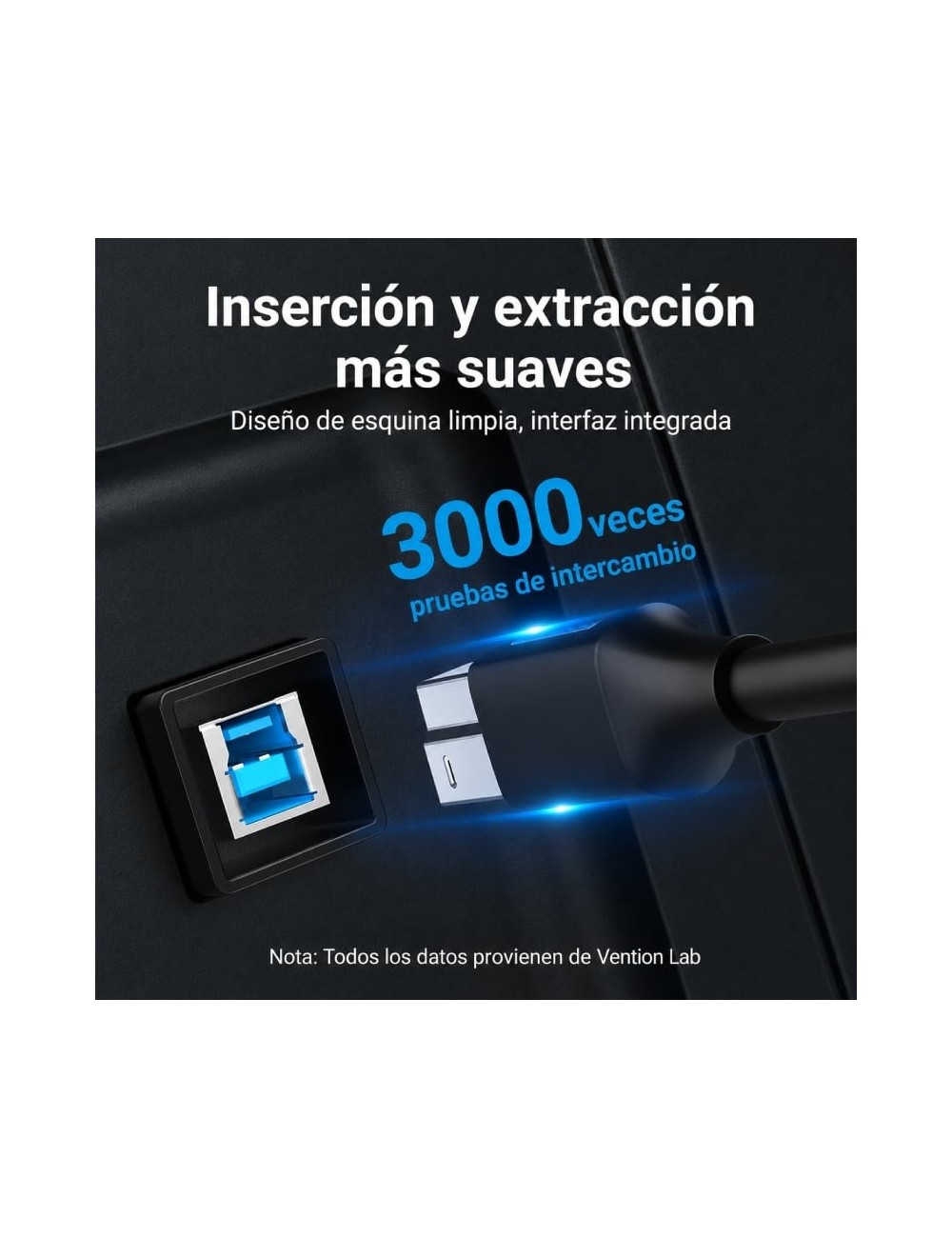 Cable USB 3.0 Vention COOBF/ USB Tipo-B Macho - USB Macho/ 5Gbps/ 1m/ Negro