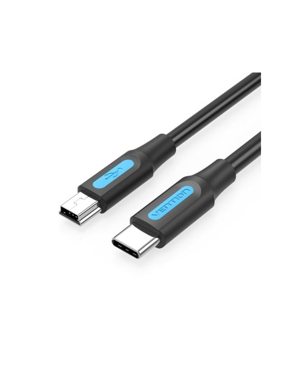 Cable USB 2.0 Tipo-C Vention COWBF/ USB Tipo-C Macho - MiniUSB Macho/ 480Mbps/ 1m/ Negro