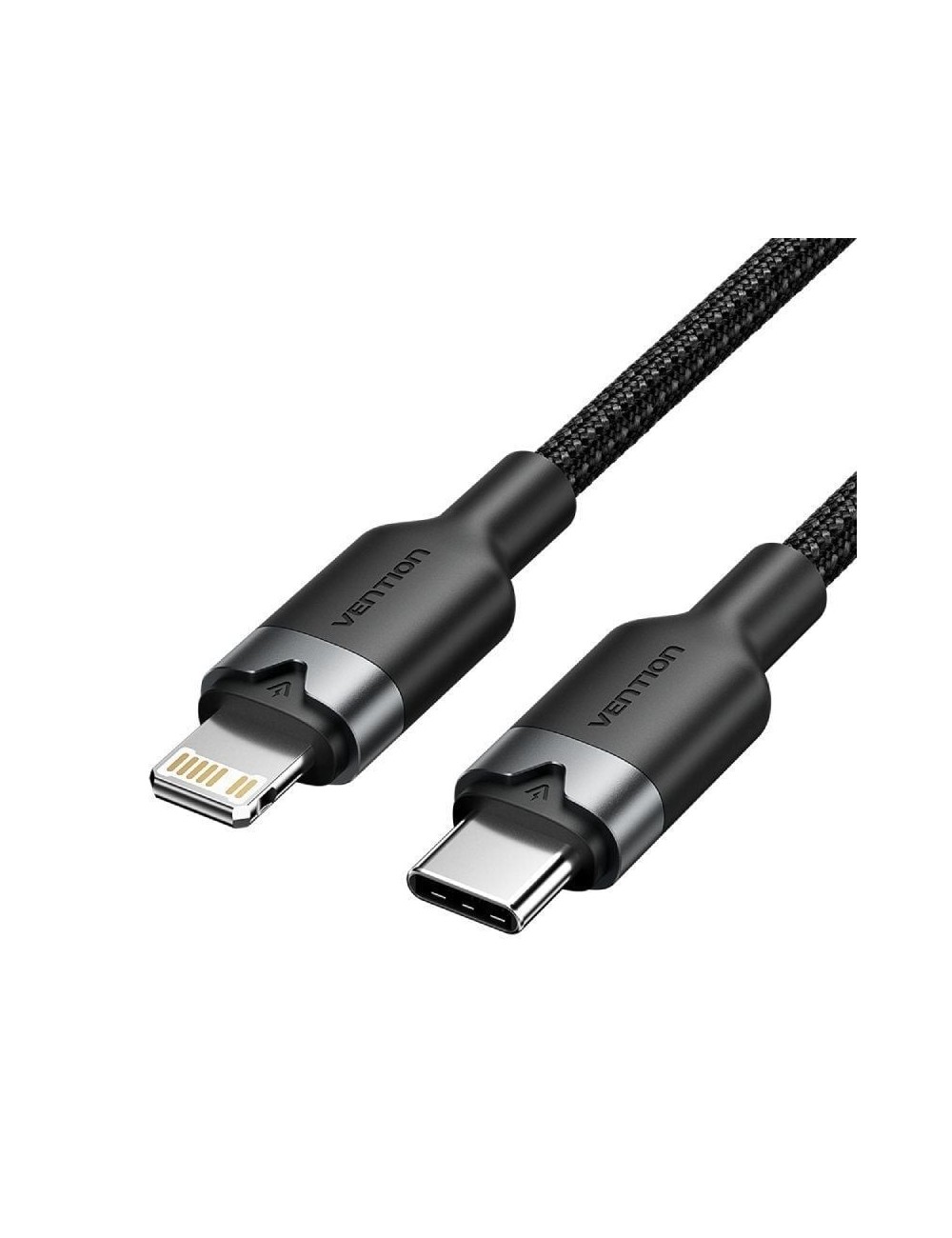 Cable USB Tipo-C Lightning Vention LALBF/ USB Tipo-C Macho - Lightning Macho/ 27W/ 480Mbps/ 1m/ Negro