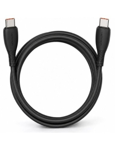 Cable USB 2.0 Tipo-C Vention TRWBF/ USB Tipo-C Macho - USB Tipo-C Macho/ Hasta 100W/ 480Mbps/ 1m/ Negro
