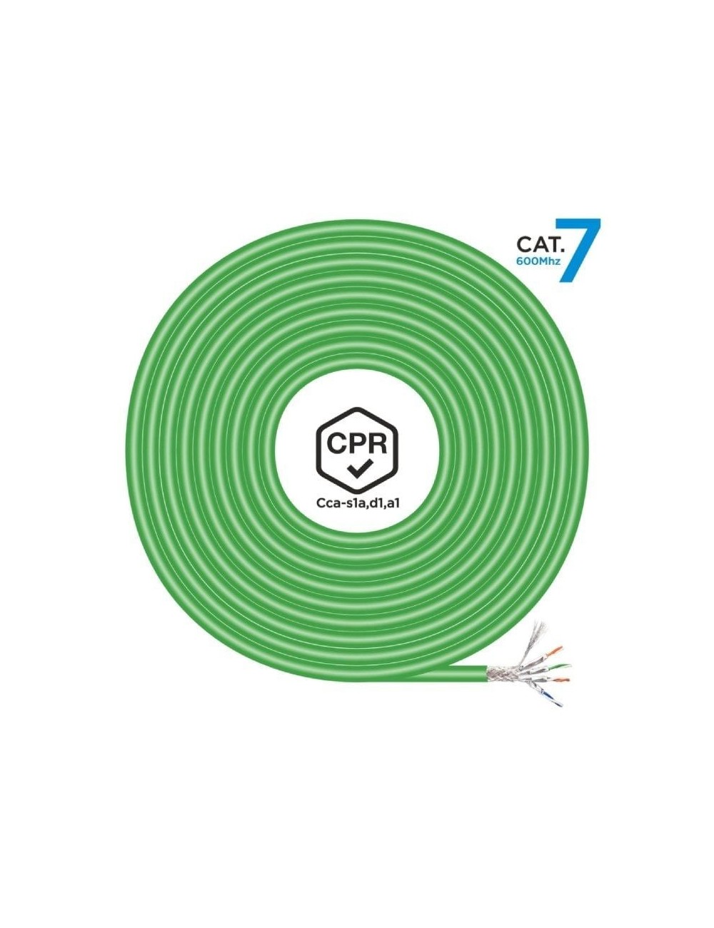 Bobina de Cable RJ45 SFTP AWG23 LSZH CPR Cca Aisens A146-0667 Cat.7/ 305m/ Verde