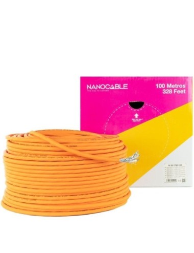 Bobina de Cable SFTP PIMF AWG23 Nanocable 10.20.1700-100 Cat.7/ 100m/ Naranja