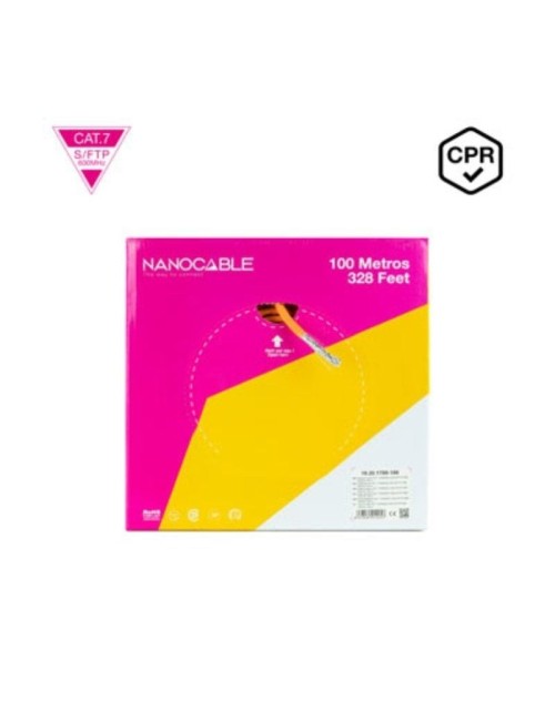 Bobina de Cable SFTP PIMF AWG23 Nanocable 10.20.1700-100 Cat.7/ 100m/ Naranja