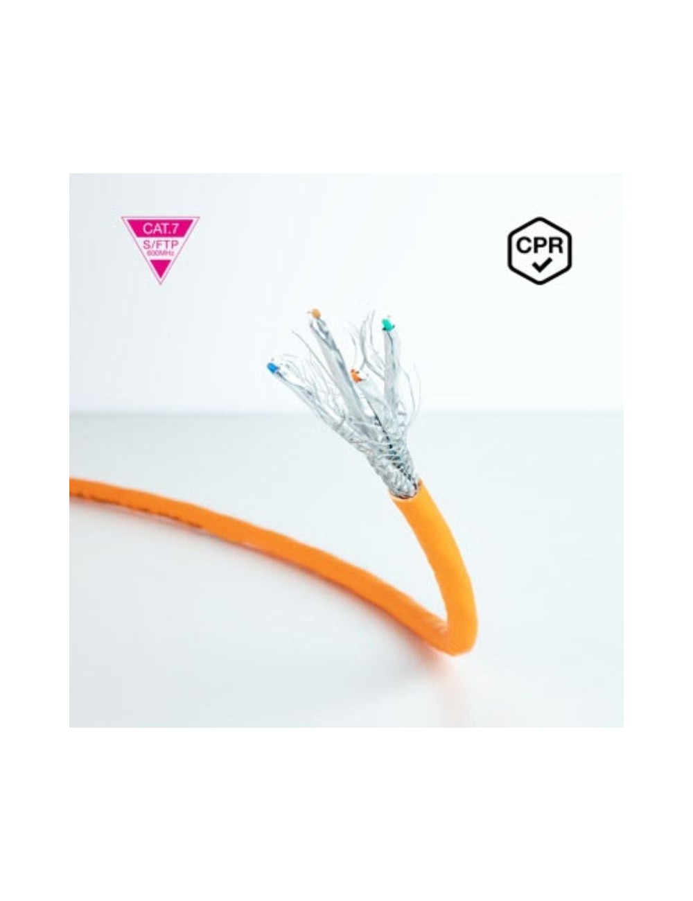Bobina de Cable SFTP PIMF AWG23 Nanocable 10.20.1700-100 Cat.7/ 100m/ Naranja