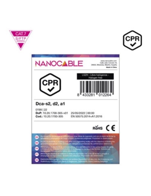 Bobina de Cable SFTP PIMF AWG23 Nanocable 10.20.1700-305 Cat.7/ 305m/ Naranja