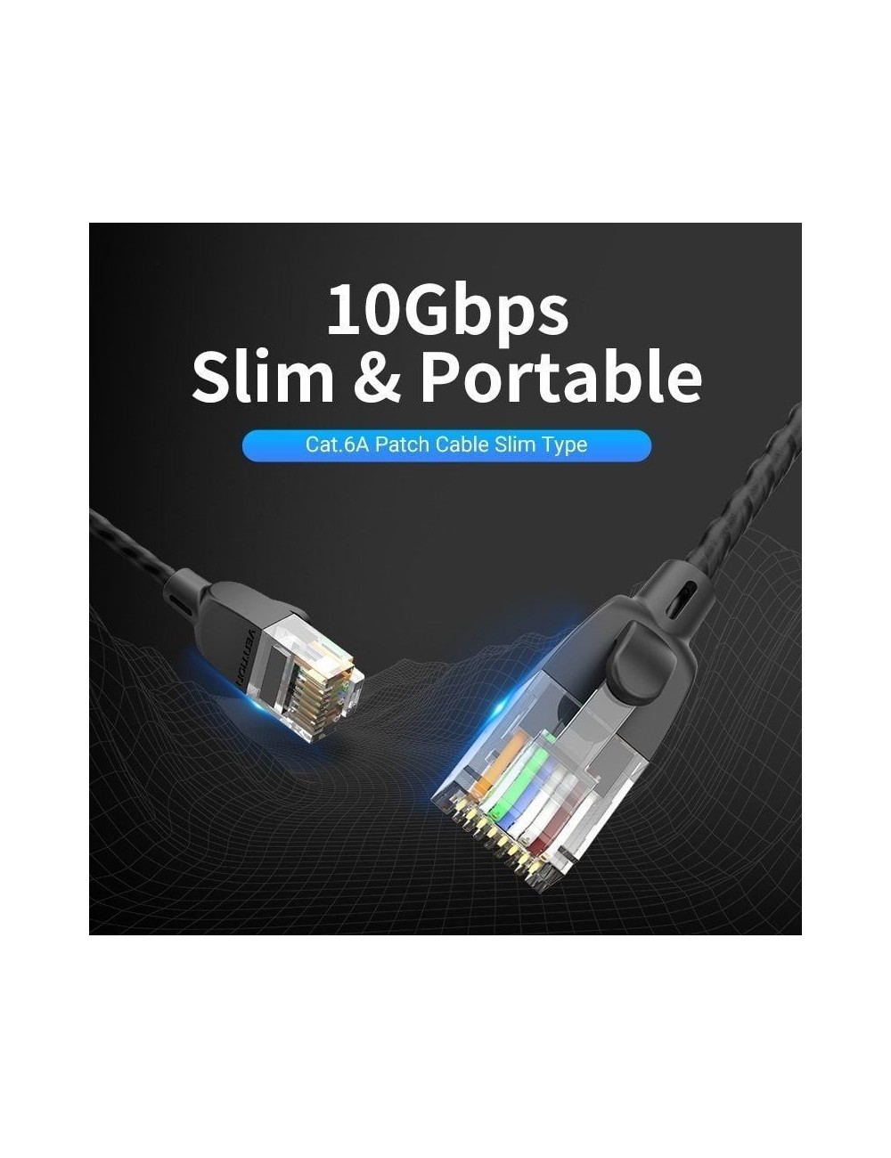 Cable de Red RJ45 UTP Vention IBIBD Cat.6A/ 50cm/ Negro