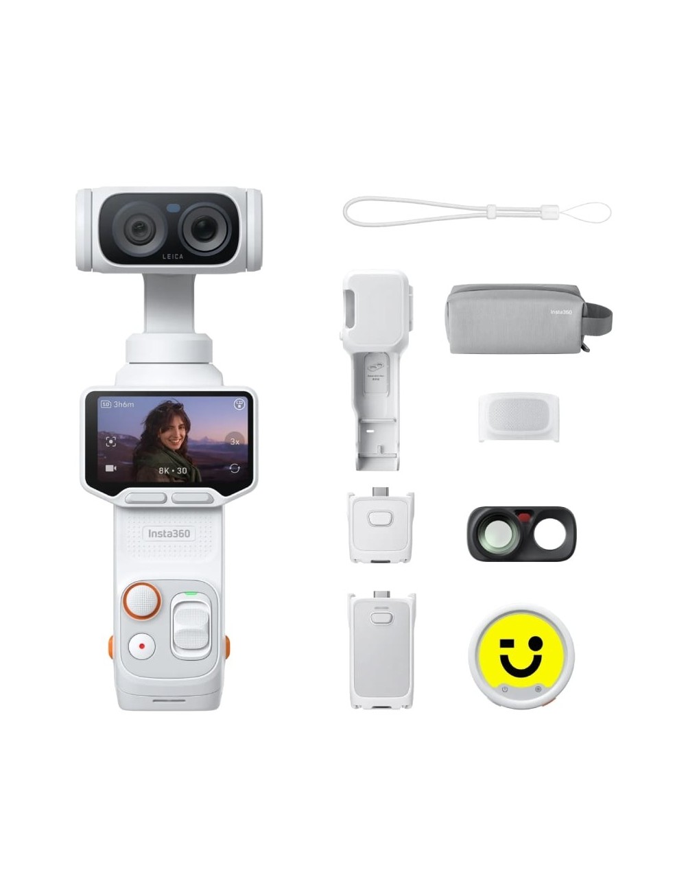 Cámara Digital Deportiva Insta360 Luna Ultra Pack Creador/ 8K/ Ángulo de visión 360º/ Blanca